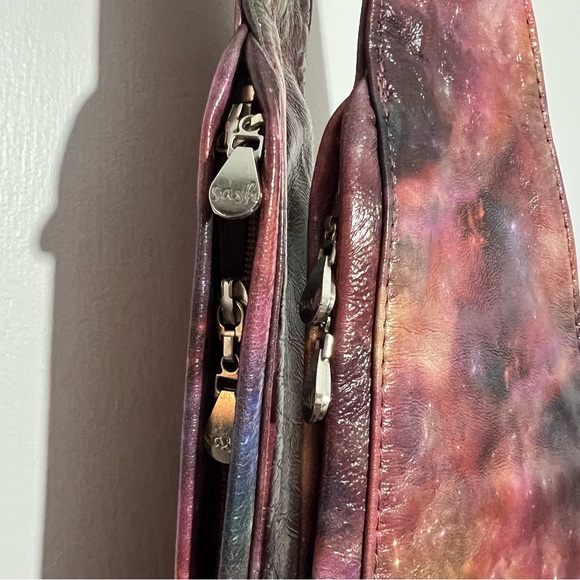 Sash Genuine Leather Galaxy Multicolor Travel Packable Sling Crossbody Bag Purse - Picture 5 of 7